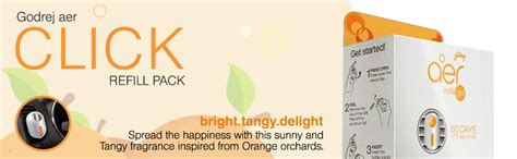 Godrej AER Click, Car Air Freshener Refill Pack - Bright Tangy Delight ...