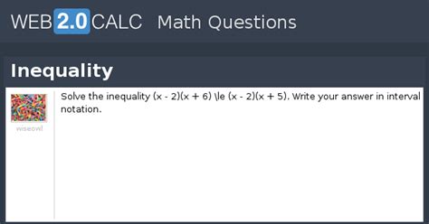 View question - Inequality