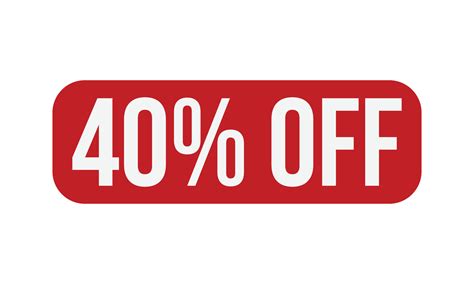 40 Percent Off Rubber Stamp. Red 40 Percent Off Rubber Grunge Stamp ...