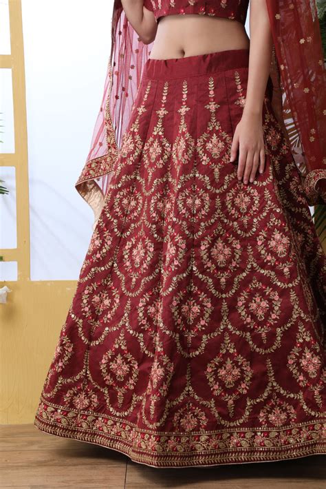 Designer Maroon Lehenga Choli For Women With Heavy Sequence