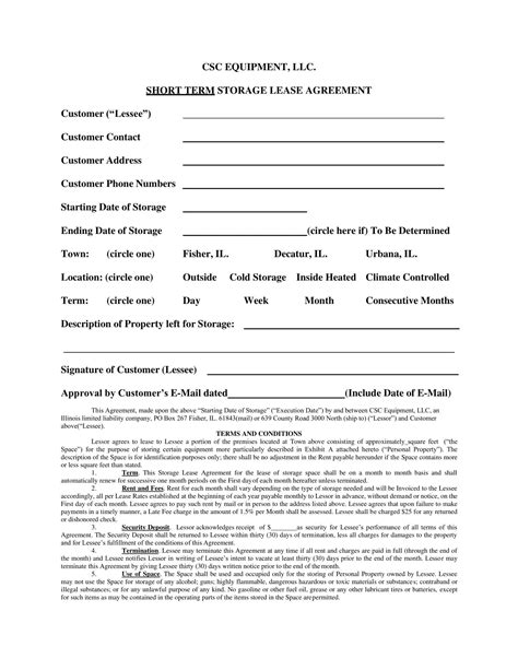 Free Printable Equipment Lease Agreement Templates [Word, PDF]