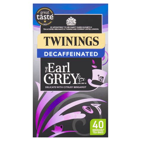Twinings Earl Grey Decaffeinated 40 Tea Bags 100g | Co-op delivery