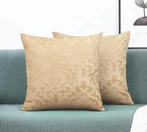 Buy IVAZA Decorative Cushion Covers, Solid Sofa Cushion, Soft Velvet ...
