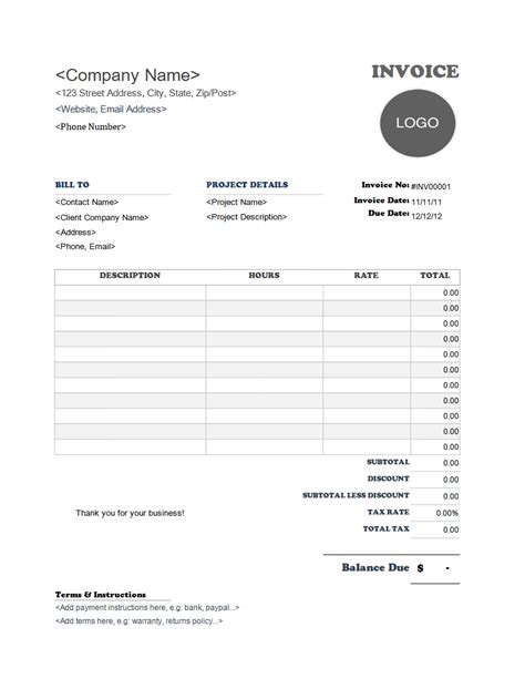 Basic Freelance Invoice Example 的图像结果