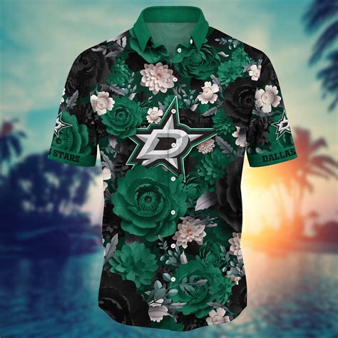 Dallas Stars Midnight Garden Hawaiian Shirt - TeeAloha
