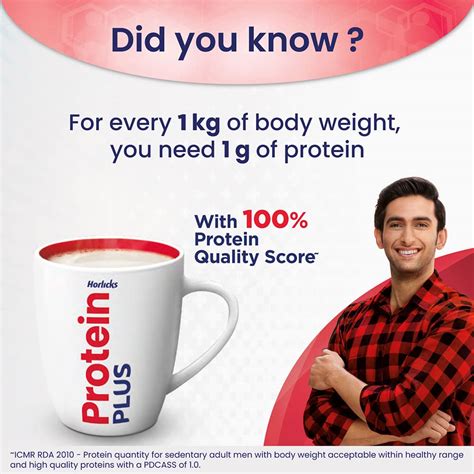 Horlicks Protein Plus Vanilla Flavour Nutrition Drink Powder, 400 gm ...