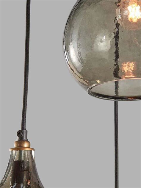 mkuku Ziva Glass Cluster Pendant Light, Green Smoke
