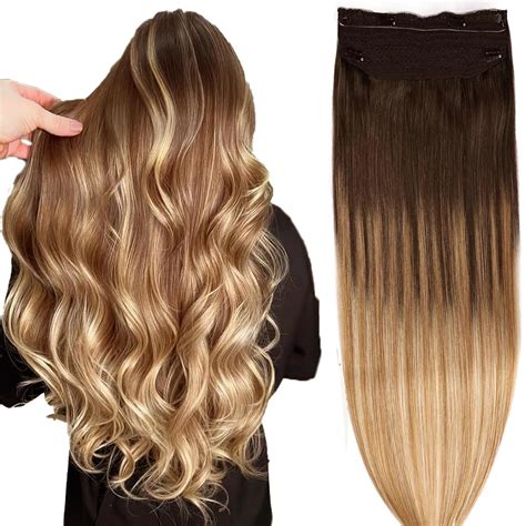 Amazon.com : DIYOMO Halo Hair Extensions - Halo Hair Extensions Real ...