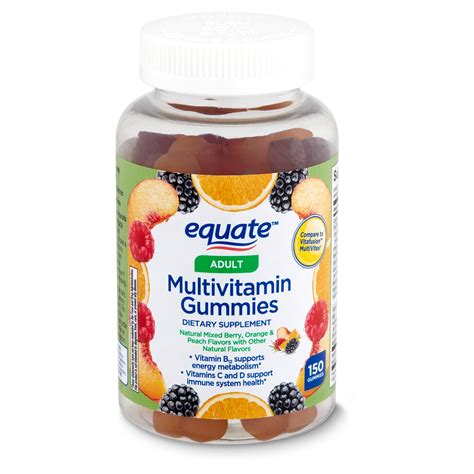 Equate Adult Once Daily Multivitamin Gummies Dietary Supplement, 150 ...