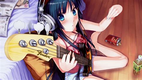 音乐吉他动漫女孩宽屏壁纸_我爱桌面网提供