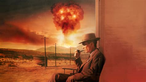 Oppenheimer Movie HD Wallpaper Featuring Cillian Murphy and Nuke Explosion