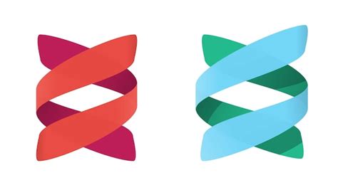 Logo dna science research lab helix medical icon 3d flat gene green eco ...