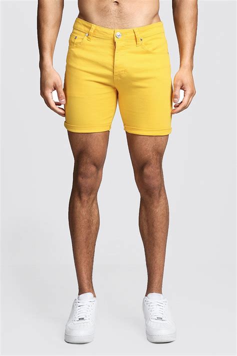 Mens Yellow Jean Shorts at Ruby Godfrey blog