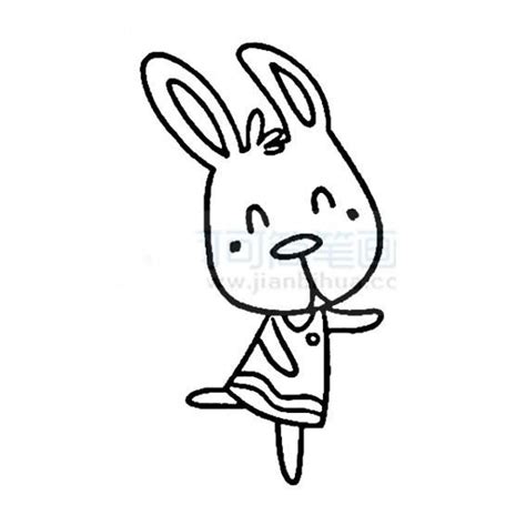超级可爱的卡通小兔子简笔画图片大全 - 育才简笔画