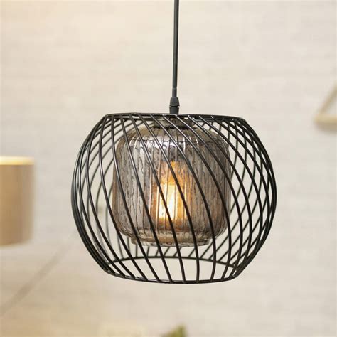 Buy HOMESAKE Contemporary Decor Black Metal Twister Cage Pendant Light ...