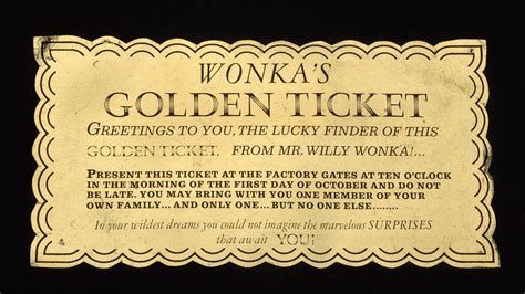 Willy Wonka Golden Ticket Printable - Educational Printable Activities