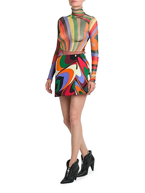 Shop Pucci Printed Silk Wrap Miniskirt | Saks Fifth Avenue