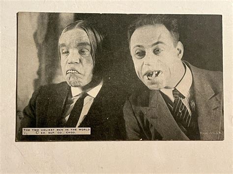 1920's Two Ugliest Men In the World Circus Attraction Exhibit Supply ...
