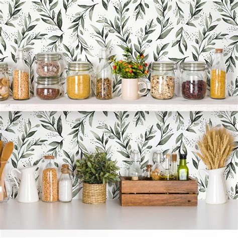 Erfoni Dark Green Leaf Wallpaper Green Peel and India | Ubuy