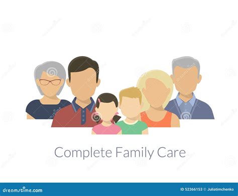 Complete family care stock vector. Illustration of male - 52366153