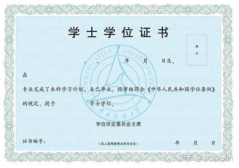 中国传媒大学网络教育毕业证书及学士学位证书样本 - 知乎