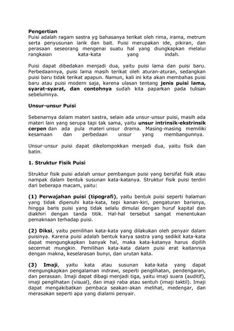 ragam sastra yang bahasanya terikat oleh irama