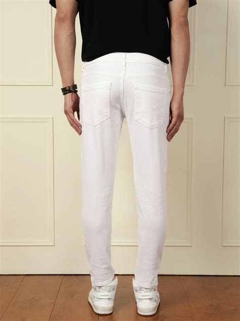 Buy White Skinny Jeans Mens | Mid Rise White Skinny Jeans | Wrogn