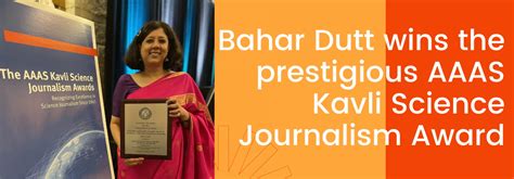 Bahar Dutt wins the prestigious AAAS Kavli Science Journalism Award