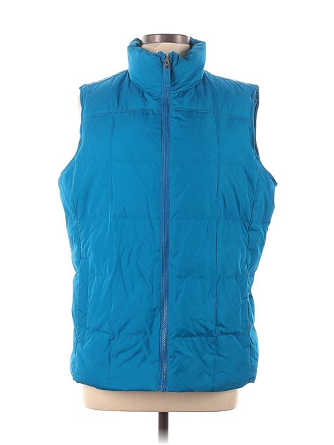 Lands' End 100% Polyester Solid Blue Vest Size L - 67% off | ThredUp