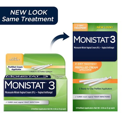 Monistat 3 Day Yeast Infection Treatment for Women, 3 Miconazole Cream ...