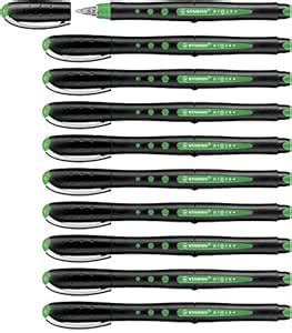 STABILO Rollerball Pen bl@ck+ Fine - Box of 10 - Green (1016/36 ...