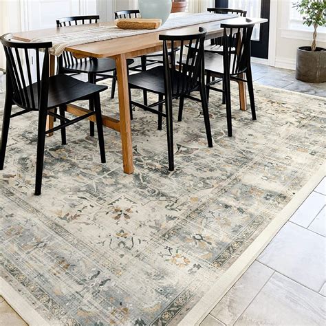 vintage style 9×12 dining room rug that can be washed in a washing ...