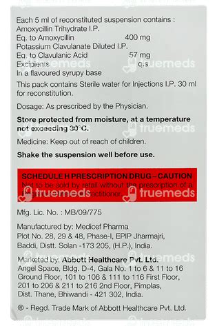 Amoxyclav 400/57 Mg Duo Dry Syrup: Uses, Side Effects, Price & Substitutes