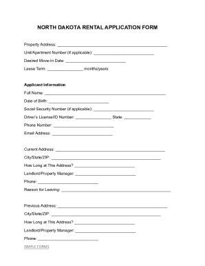 North Dakota Rental Application Form - Fill Out, Sign & Share Online ...