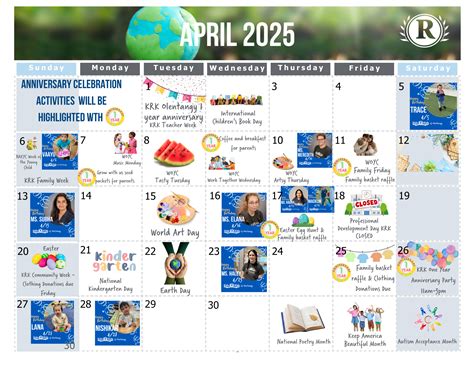 Monthly Activity Calendar - Kids 'R' Kids of Olentangy