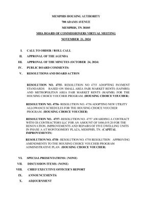 Fillable Online Memphis Housing Authority Board of Commissioners ...