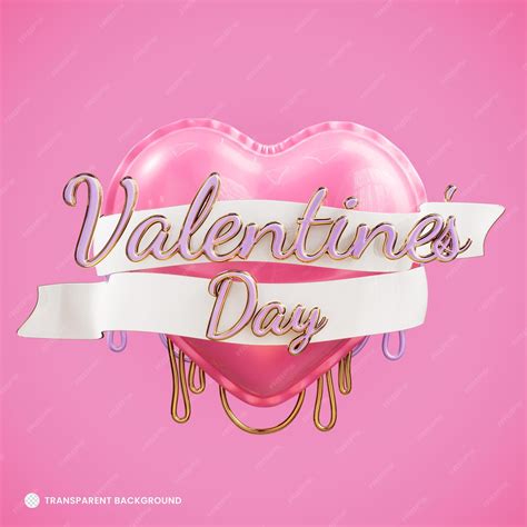 Free PSD | Valentine's day 3d heart shape banner