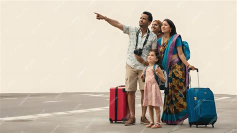 Indian family travel with luggage | Premium AI-generated image