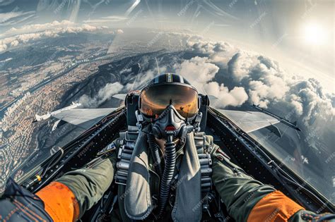 Premium Photo | Pilot in the cockpit of an fighter jet view from inside