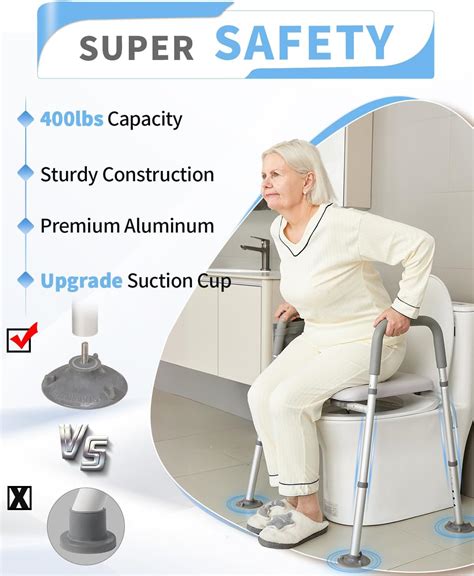 Souheilo Raised Toilet Seat with Handles FSA Eligible, India | Ubuy