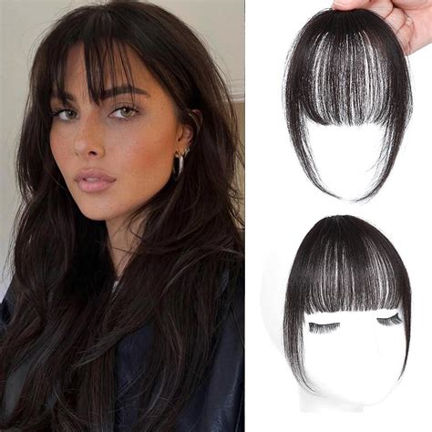 Amazon.com : GetMaige Clip in Bangs 100% Real Human Hair Clip on Bangs ...