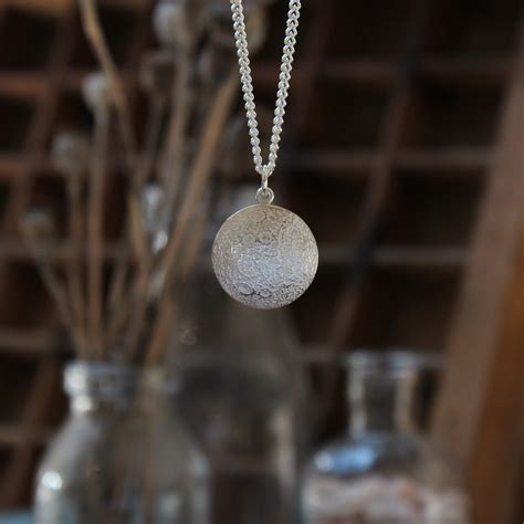 Small domed moon - dark side, charm, silver – Fay Page