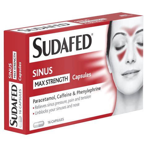 Sudafed Sinus Max Strength Capsules Pack of 16 - One Stop