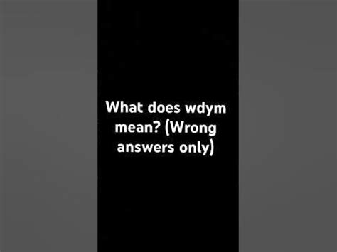 What does wdym mean? - YouTube