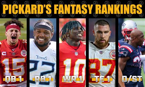 Pickard's Week 5 Fantasy Rankings - Prime Time Sports Talk