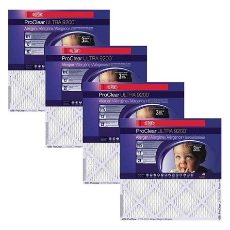 Buy Dupont Filters 4pk 12x20x1 ProClear Ultimate Allergen Electrostatic ...