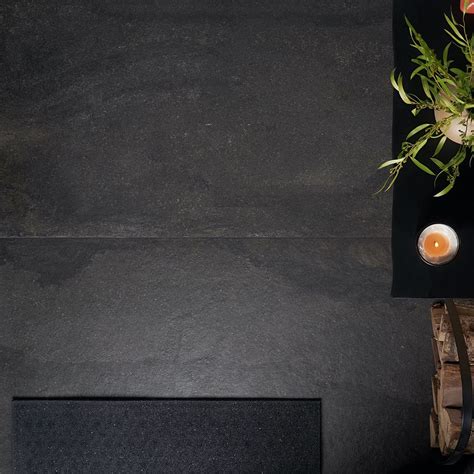 Acadia Charcoal Black 24x48 Limestone Look Matte Porcelain Tile ...