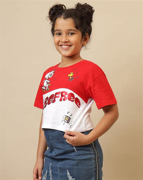 Peanuts Printed Boxy Fit Tshirt For Girls – Kidsville