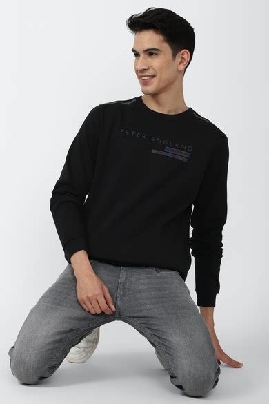Buy Men Black Graphic Print Round Crew Neck Sweatshirt Online - 760689 ...
