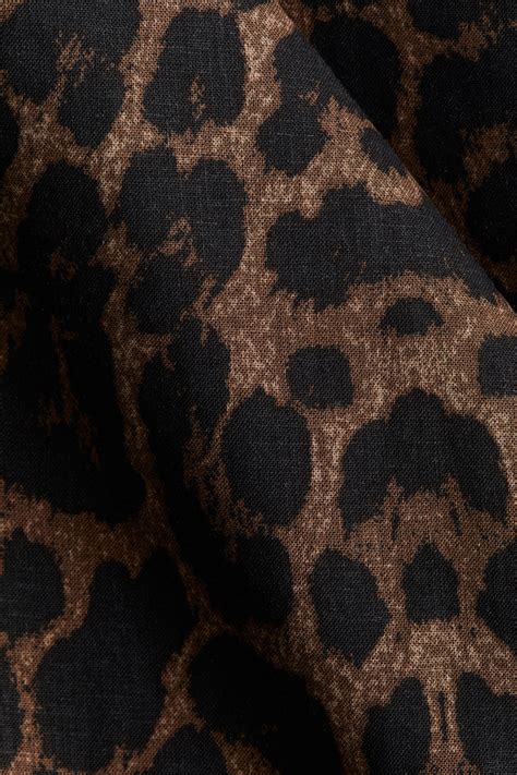 Jurk van linnenmix - Bruin/luipaarddessin - DAMES | H&M BE